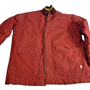 WTFGO Jacket Men XL Rust Corduroy Workwear Zip Coat